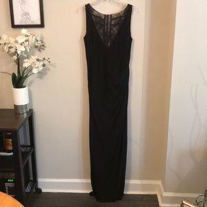 Ralph Lauren Black Lace Detailed Evening Gown